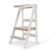 My Duckling Deluxe Folding Adjustable Learning Tower - White/Natural