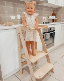 My Duckling Deluxe Folding Adjustable Learning Tower - Natural
