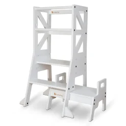 My Duckling JALA Deluxe Adjustable Learning Tower (White) - Flag with Rectangle Handle