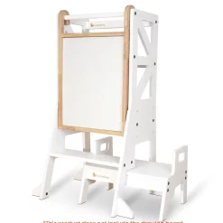 My Duckling JALA Deluxe Adjustable Learning Tower (White) - Flag with Rectangle Handle
