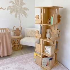 My Duckling Montessori Rotating Bookcase - Natural