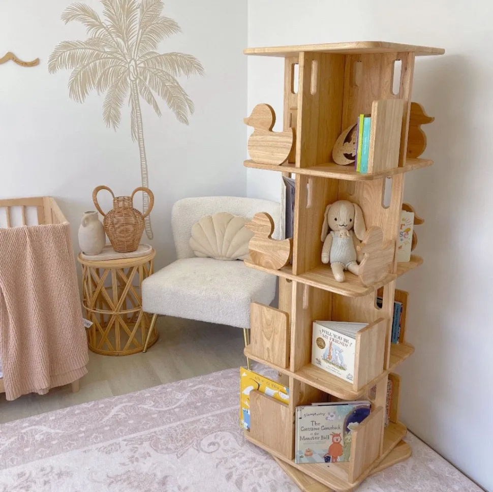 My Duckling Montessori Rotating Bookcase - Natural