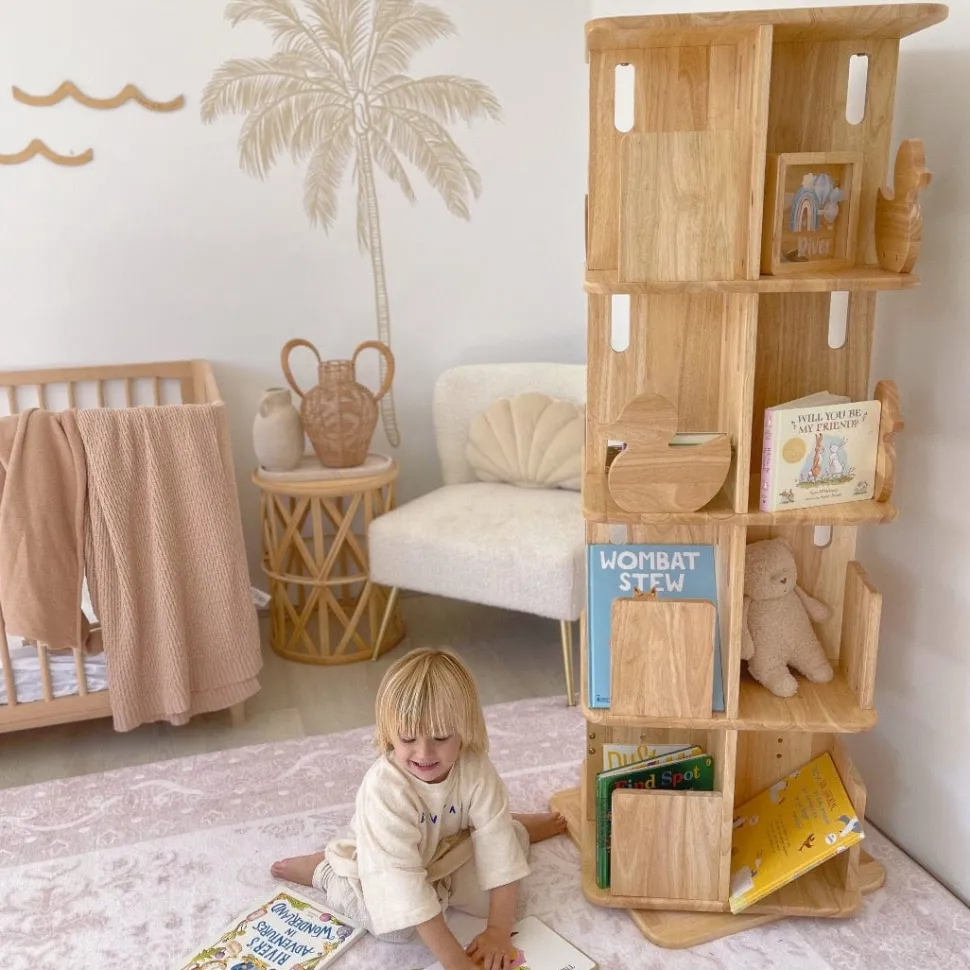 My Duckling Montessori Rotating Bookcase - Natural