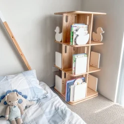 My Duckling Montessori Rotating Bookcase - Natural/White