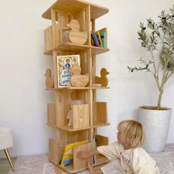 My Duckling Montessori Rotating Bookcase - Natural