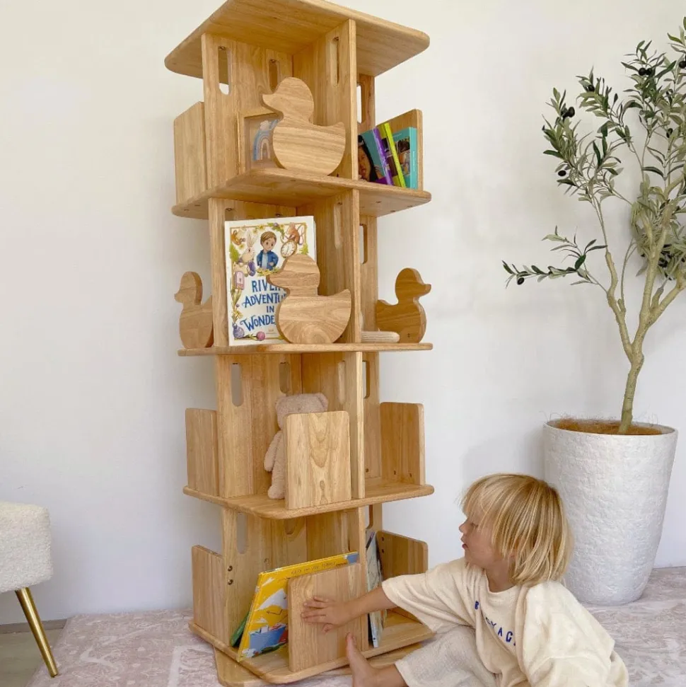My Duckling Montessori Rotating Bookcase - Natural