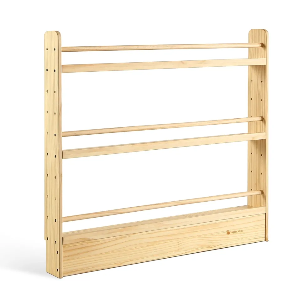 My Duckling NALA 3 Tier Adjustable Solid Wood Bookshelf