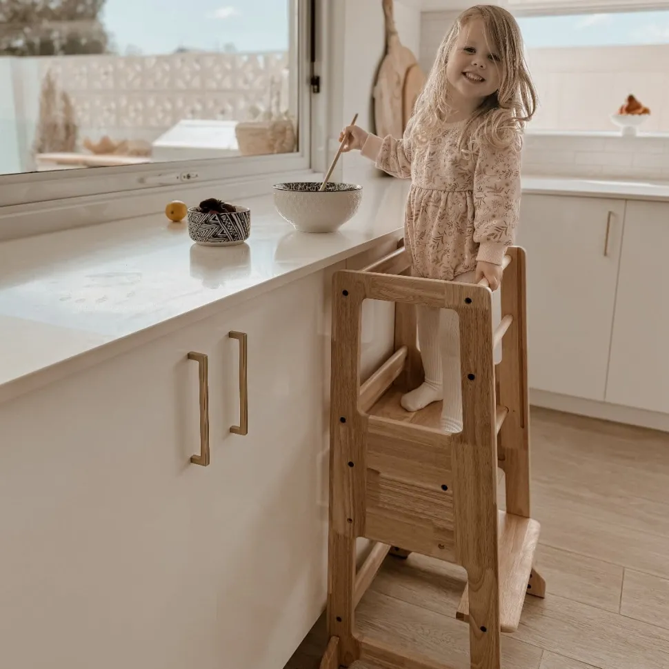 My Duckling Solid Wood Adjustable Learning Tower 2in1 - Deluxe
