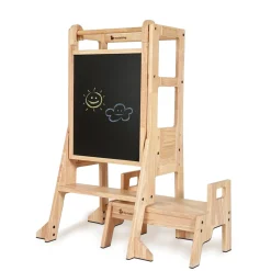 My Duckling Solid Wood Adjustable Learning Tower 3in1 - Deluxe(Rectangle Stool Handle)