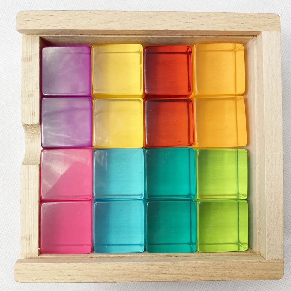 Papoose Toys Bright Lucite Cubes/16pc