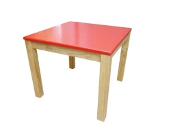 QToys Red Top Timber Table