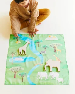 Sarah's Silks Mini Playsilk - Safari Playmap