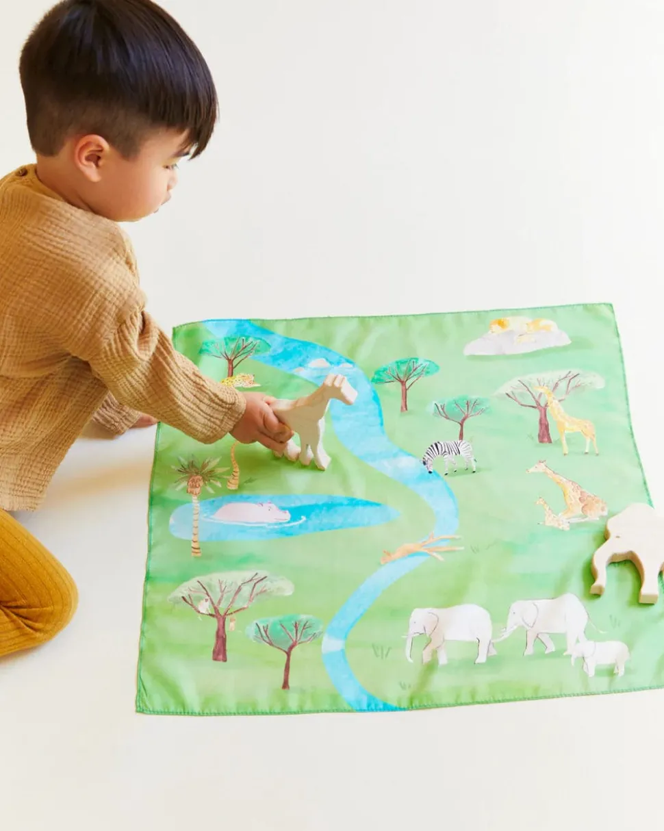 Sarah's Silks Mini Playsilk - Safari Playmap