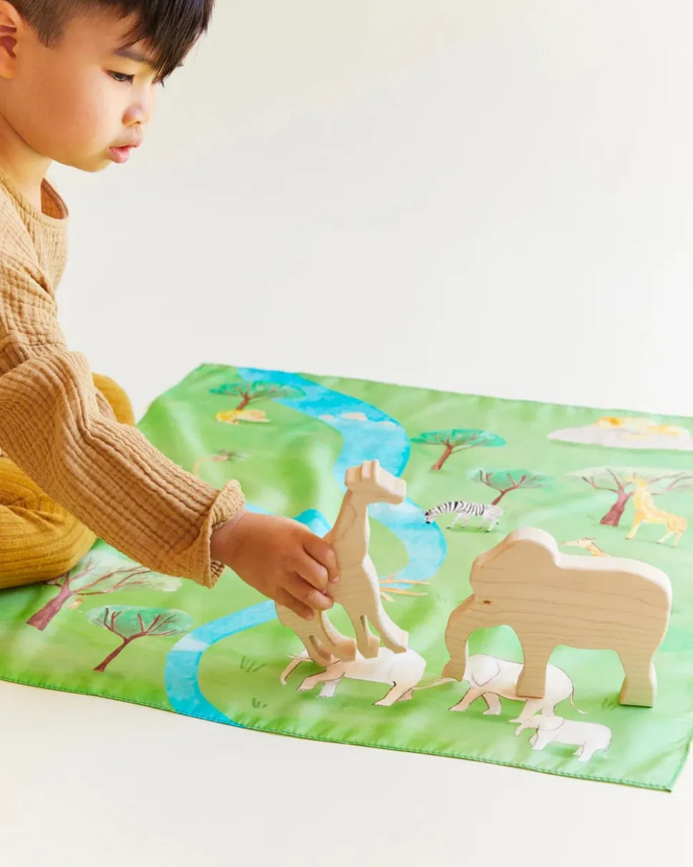 Sarah's Silks Mini Playsilk - Safari Playmap