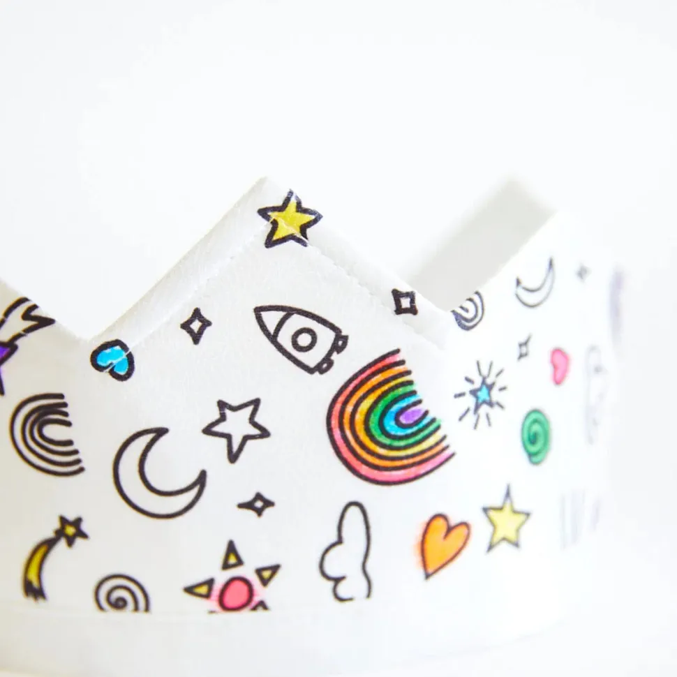 Sarah's Silks Rainbow Sky Coloring Crown & Playsilk Markers Set