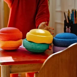Stapelstein Original Rainbow Classic Set of 7 Minis + Super Confetti Mini Stone