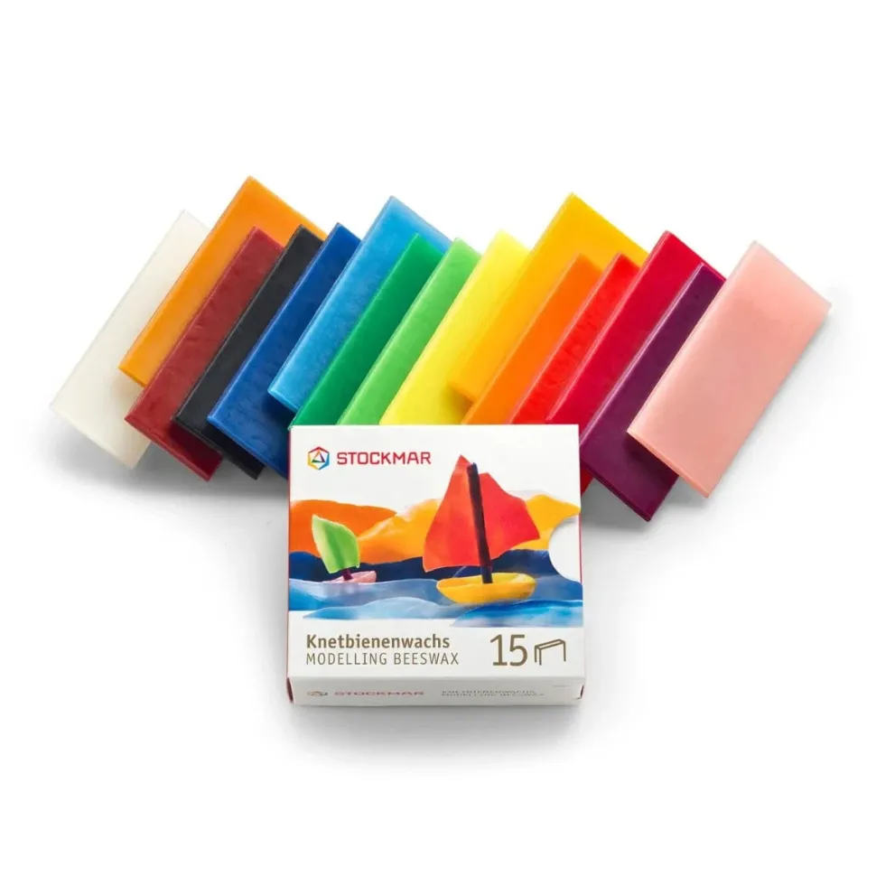 Stockmar Modelling Beeswax 15 Assorted Colours