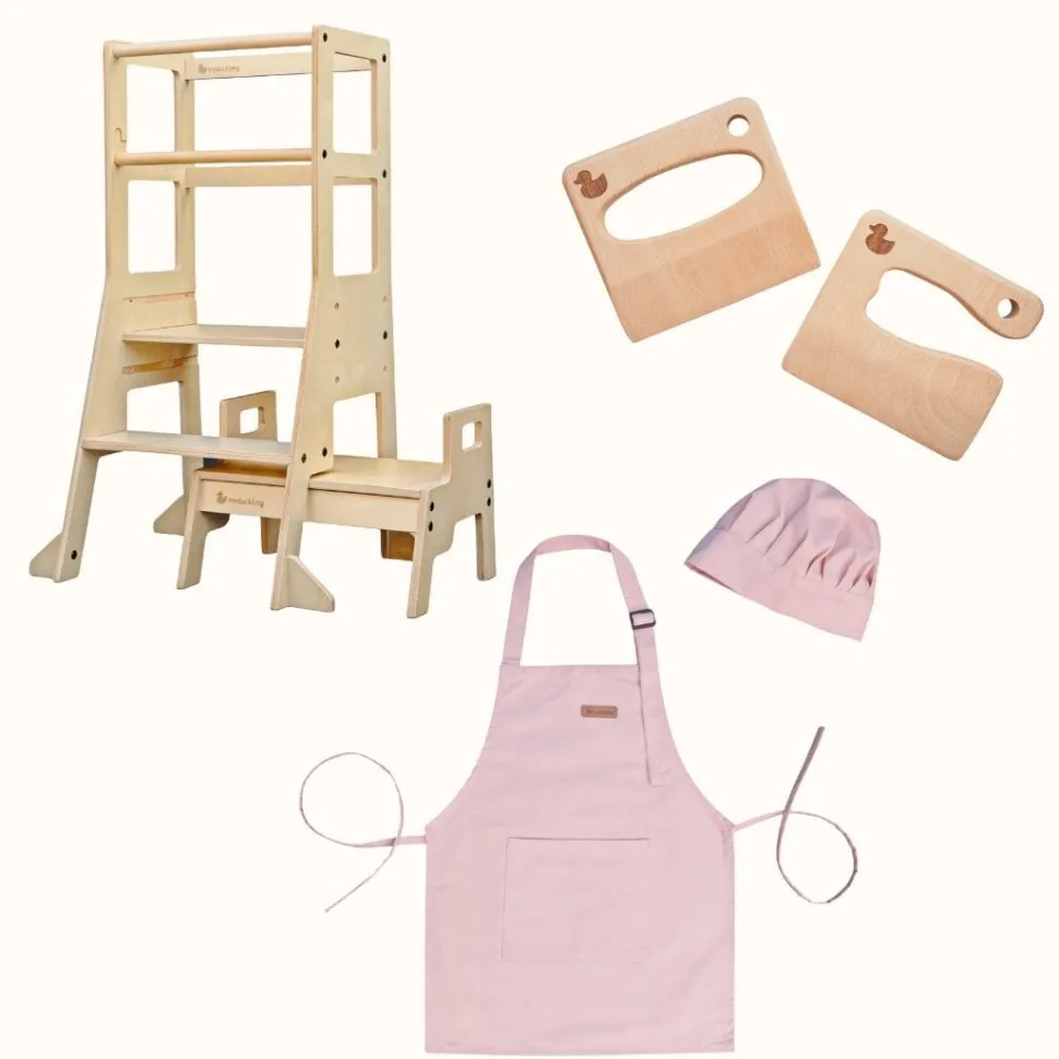 The Full Mini Chef: My Duckling Adjustable Learning Tower with Stool set