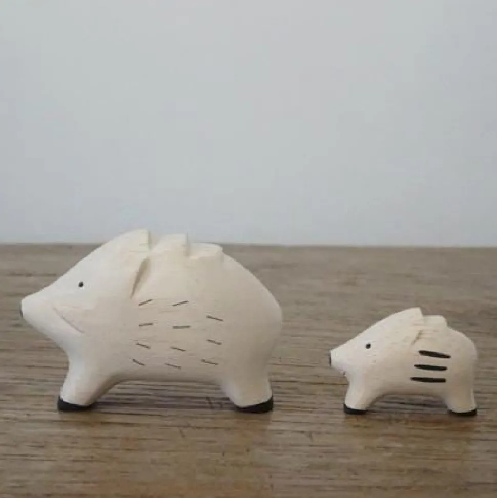 T-Lab Pole Pole Wooden Animal Pair Set - Boar