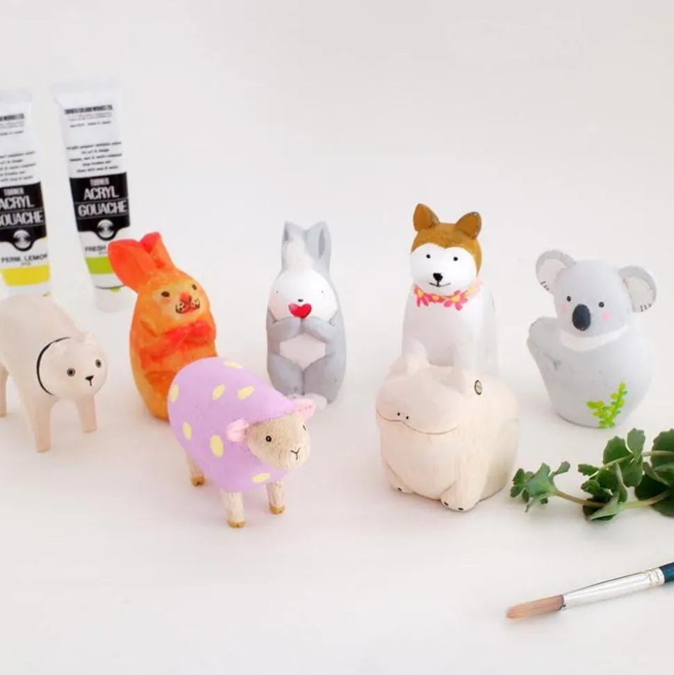 T-Lab Pole Pole Wooden Animal Pair Set - Pig