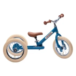 Trybike 2 in 1 Vintage Steel Balance Bike - Blue