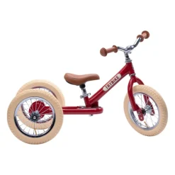 Trybike 2 in 1 Vintage Steel Balance Bike - Red