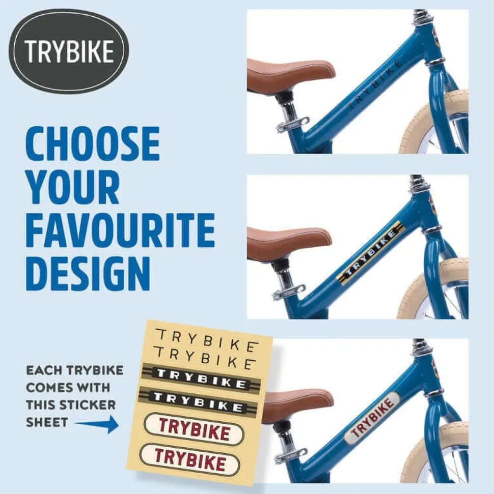 Trybike 2 in 1 Vintage Steel Balance Bike - Blue