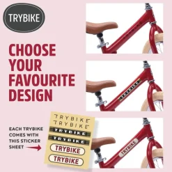 Trybike 2 in 1 Vintage Steel Balance Bike - Red