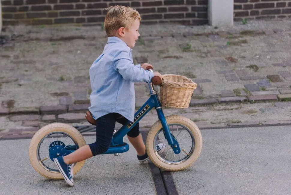 Trybike 2 in 1 Vintage Steel Balance Bike - Blue