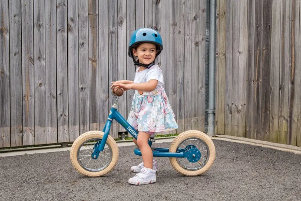 Trybike 2 in 1 Vintage Steel Balance Bike - Blue