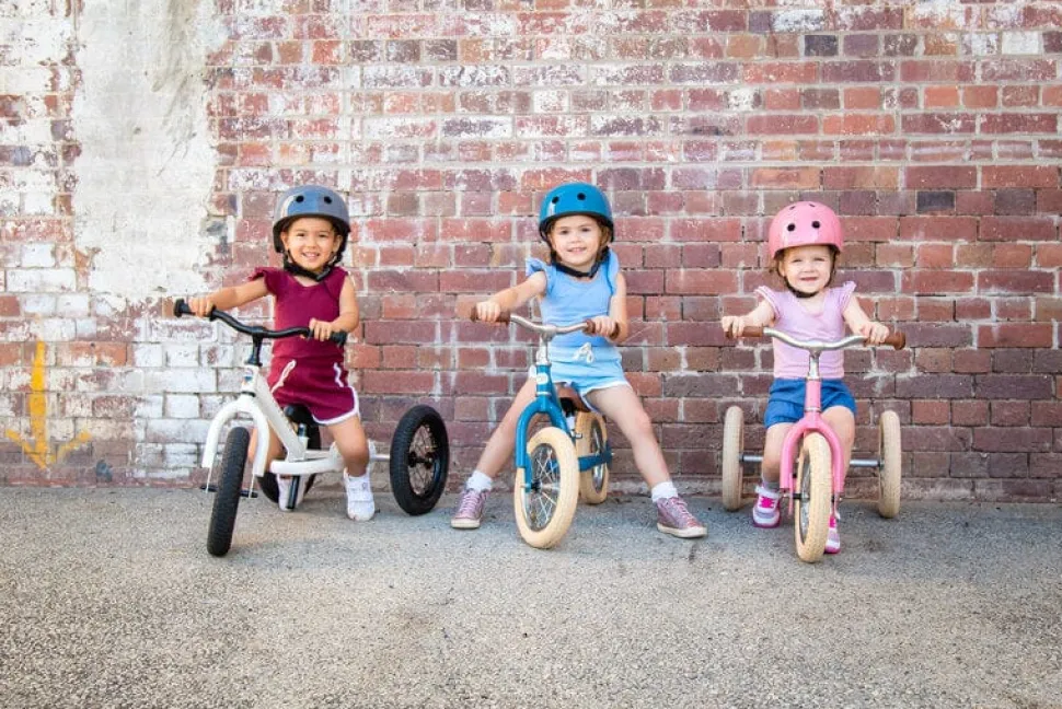 Trybike 2 in 1 Vintage Steel Balance Bike - Blue