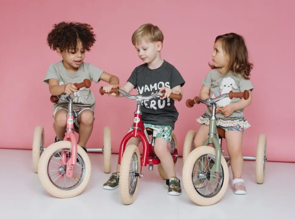 Trybike 2 in 1 Vintage Steel Balance Bike - Red